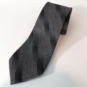 JHANE BARNES Men's Silk Geometric Tie - Black Silver Gray